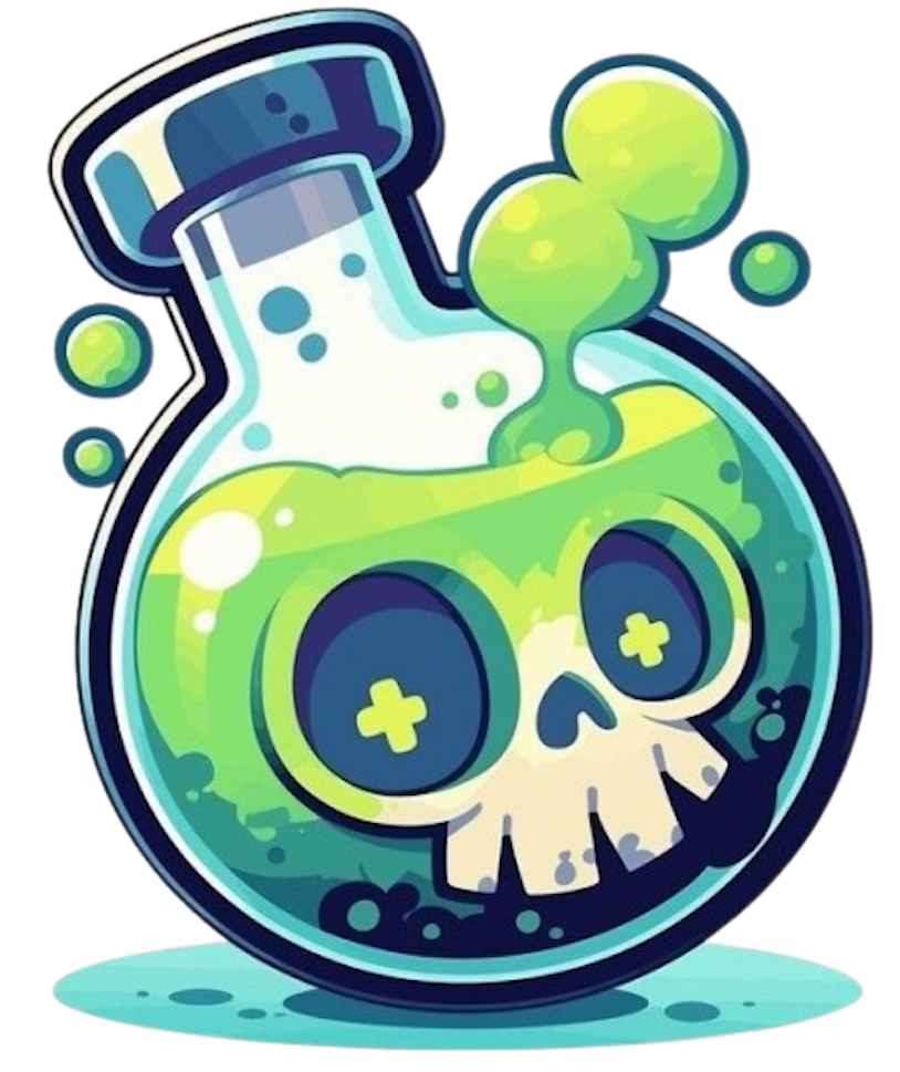 GREEN POISON FLASK STICKER