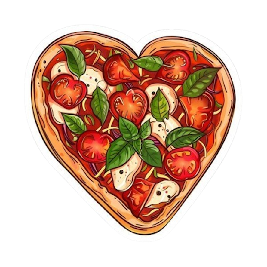 PIZZA HEART STICKER