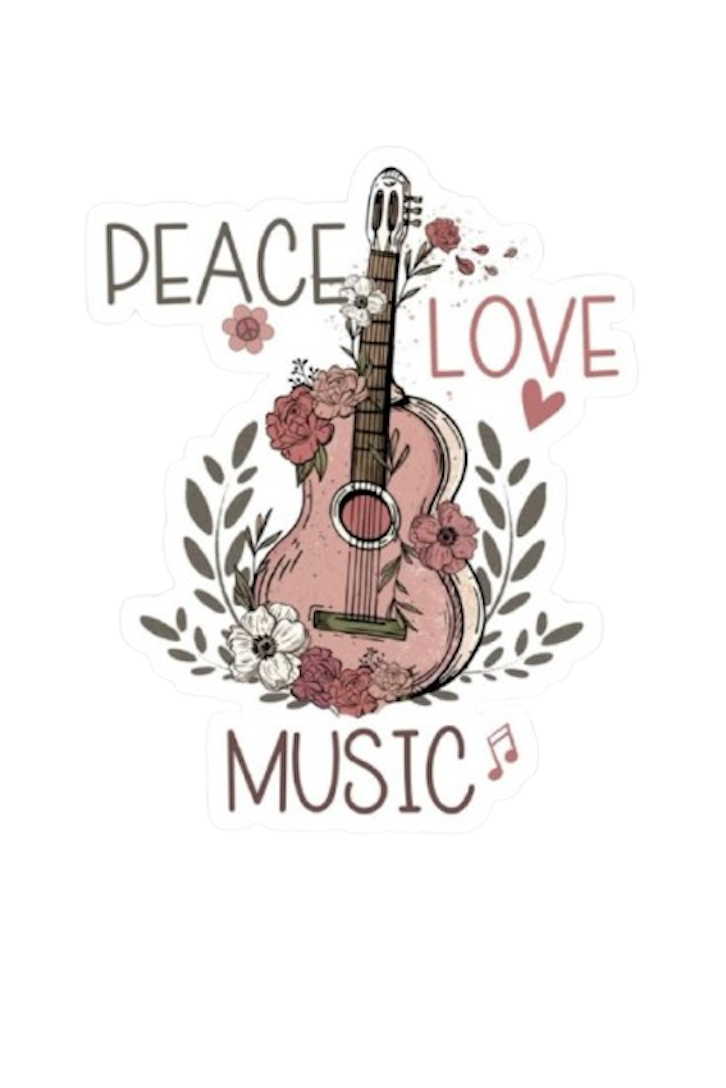 PEACE LOVE MUSIC STICKER