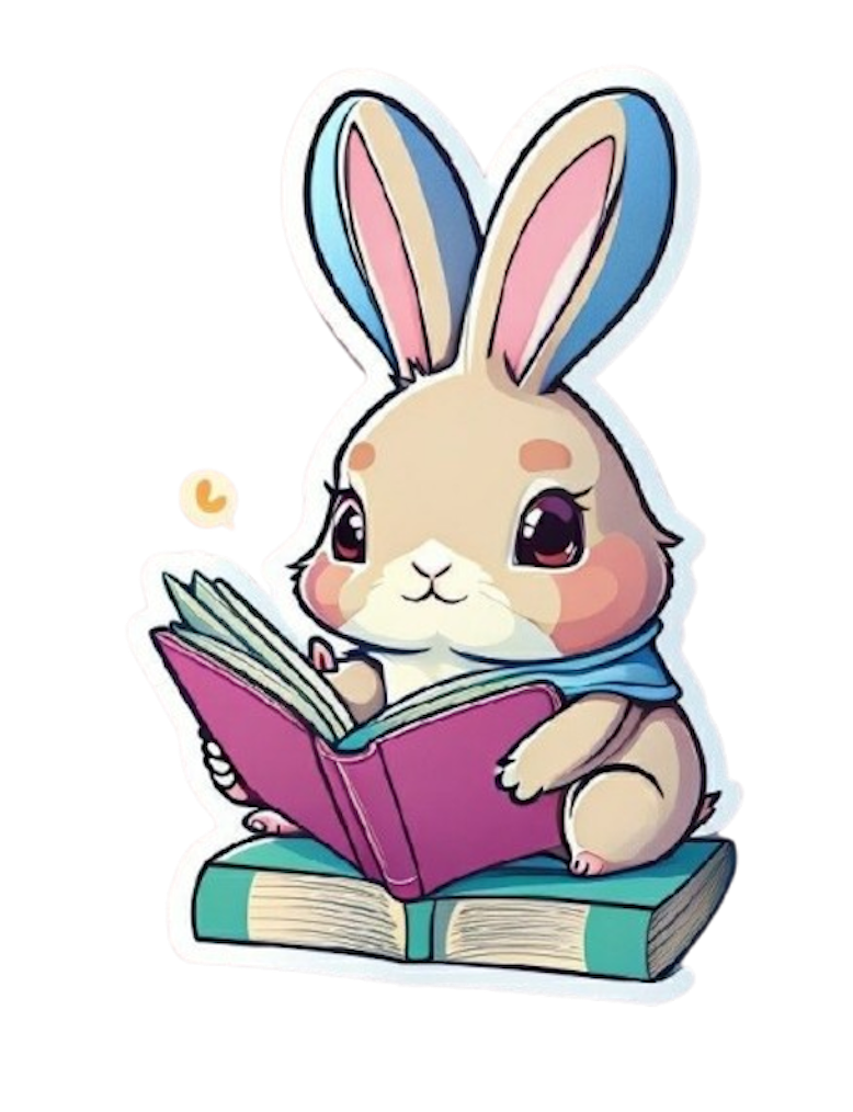 RABBIT STUDYING STICKER