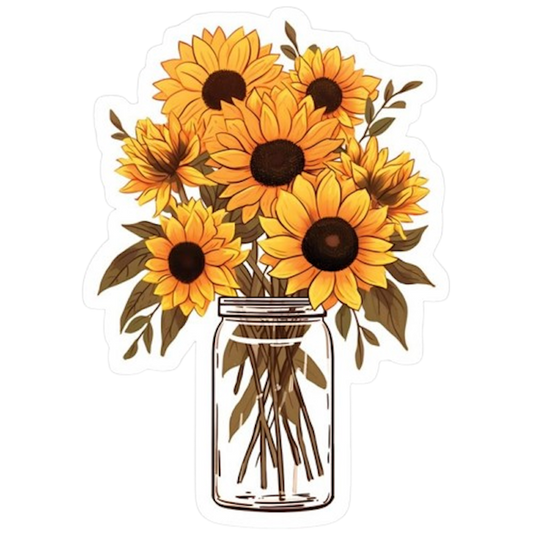 SUNFLOWER IN VASE STICKER
