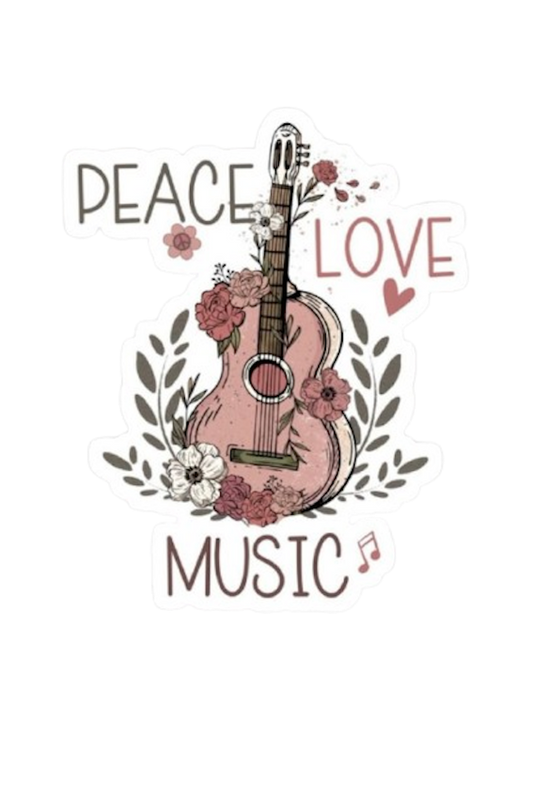 PEACE LOVE MUSIC STICKER