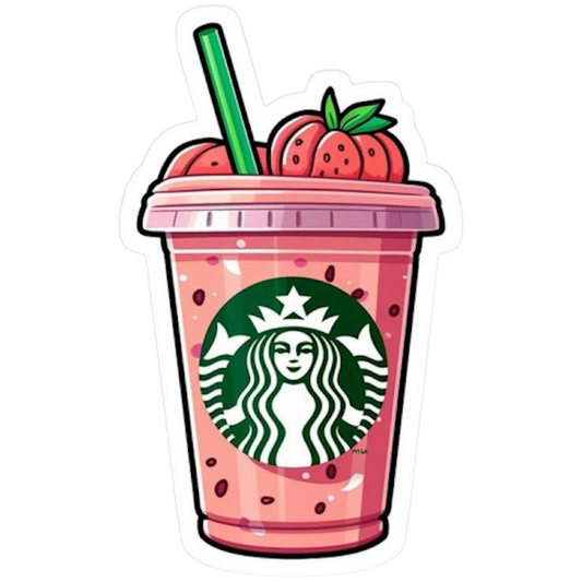 STRAWBERRY STARBUCKS STICKER
