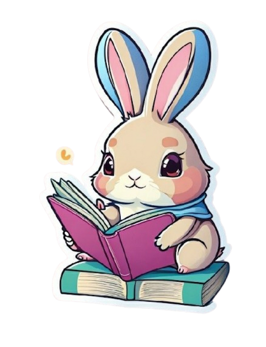 RABBIT STUDYING STICKER