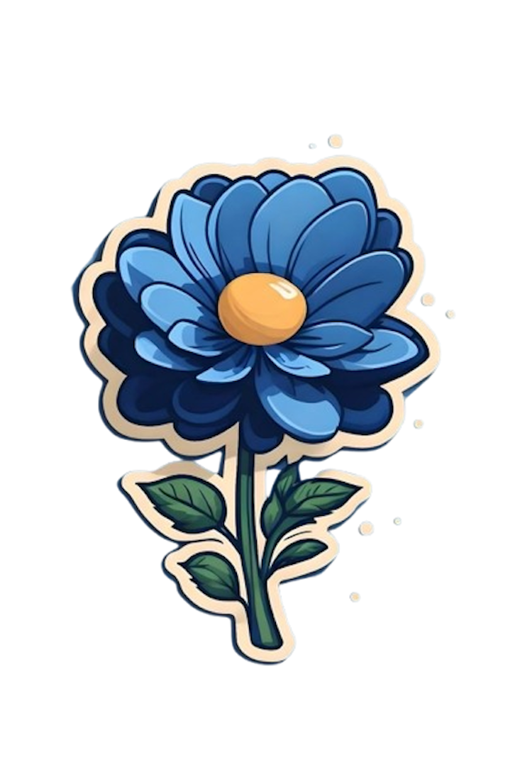 BLUE FLOWER STICKER