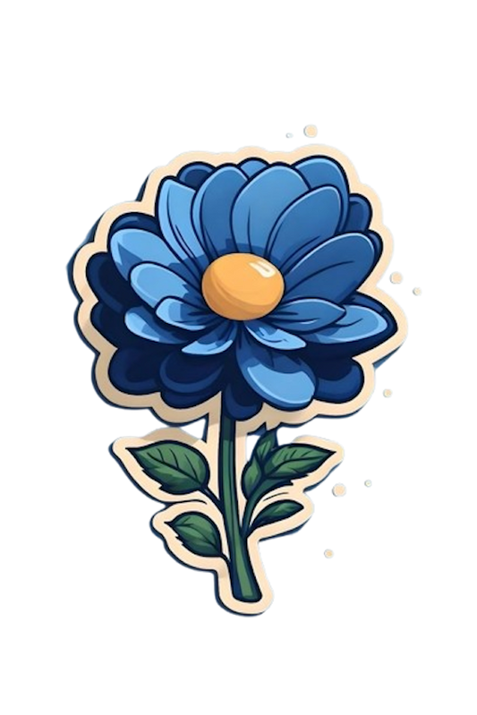 BLUE FLOWER STICKER