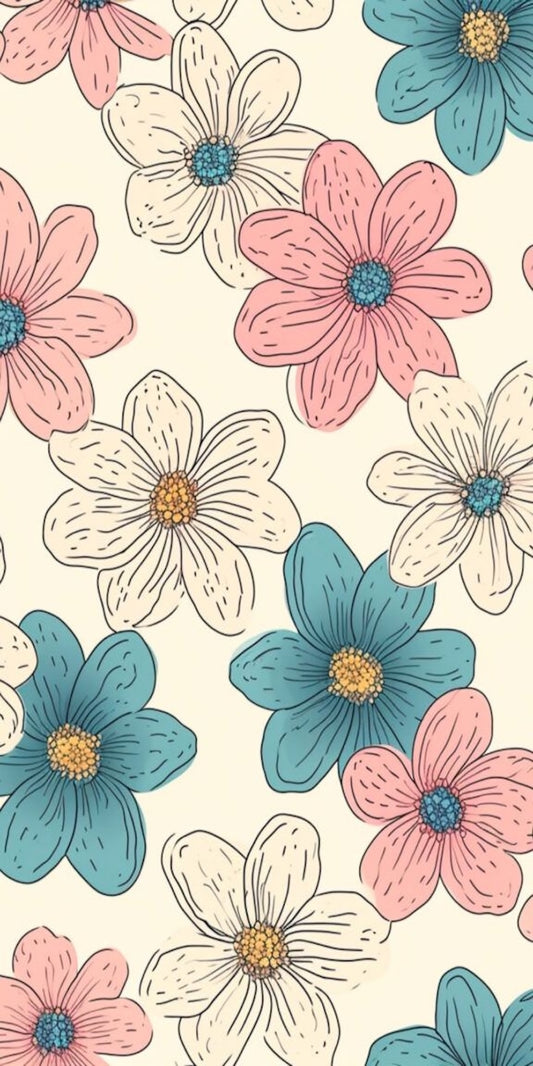 DOODLE FLOWERS IPHONE CASE